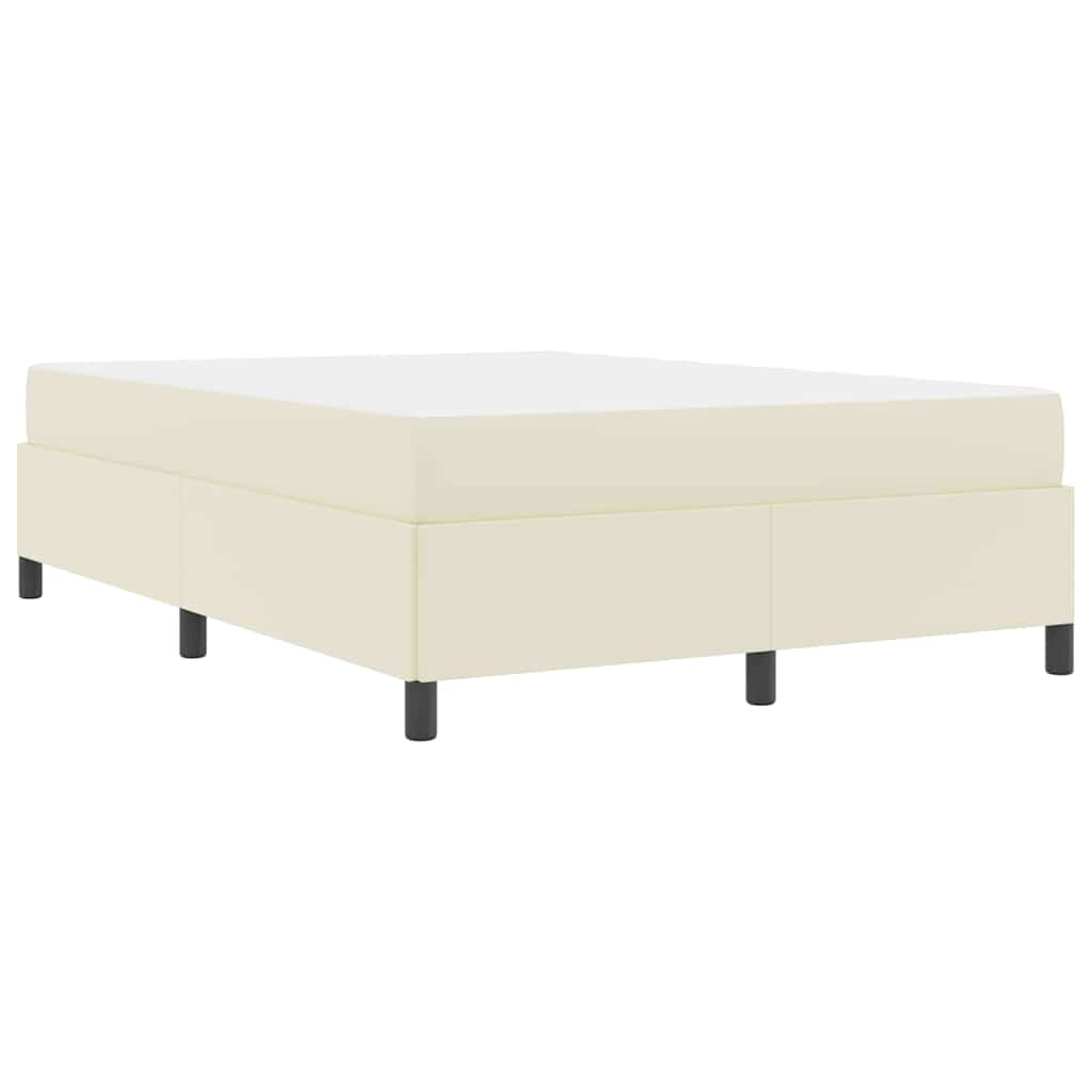 vidaXL Σκελετός Κρεβατιού με στρώμα Κρεμ 160 x 200 cm ύφασμα