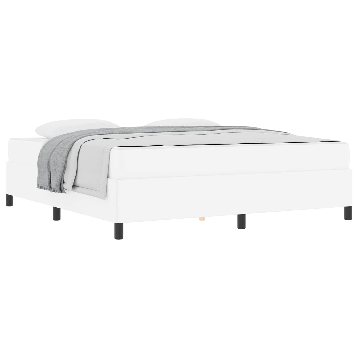 vidaXL Σκελετός Κρεβατιού με στρώμα Λευκό 180 x 200 cm ύφασμα