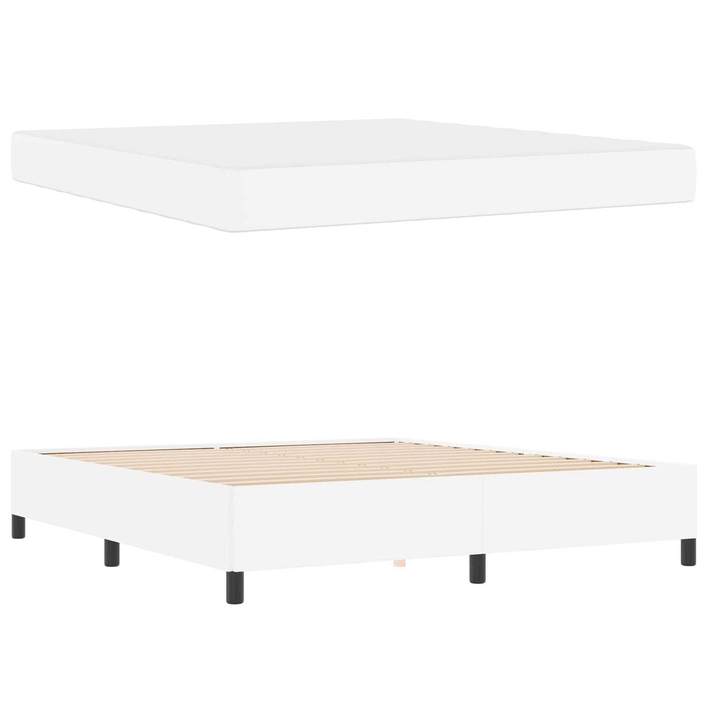 vidaXL Σκελετός Κρεβατιού με στρώμα Λευκό 180 x 200 cm ύφασμα