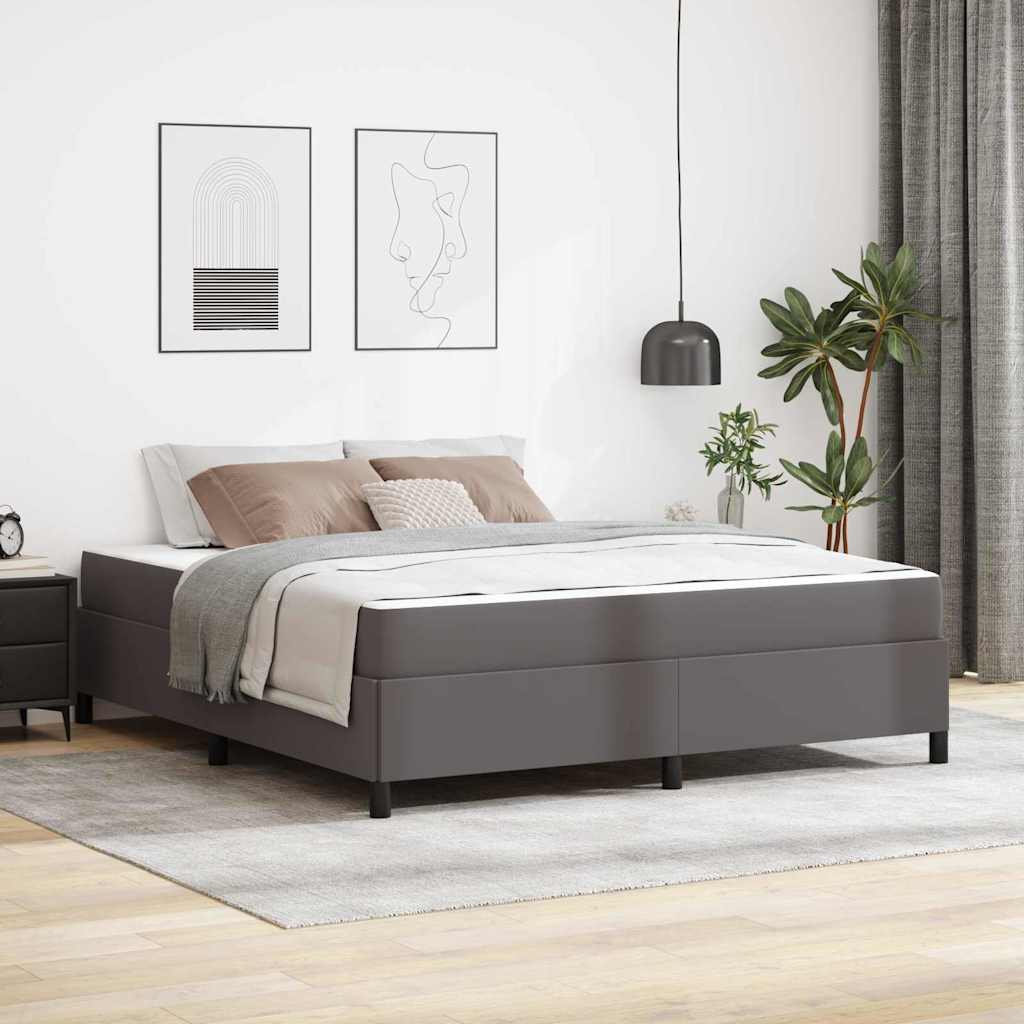 vidaXL Σκελετός Κρεβατιού με στρώμα Γκρι 180 x 200 cm ύφασμα