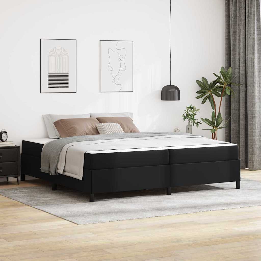 vidaXL Σκελετός Κρεβατιού με στρώμα Μαύρο 200 x 200 cm ύφασμα