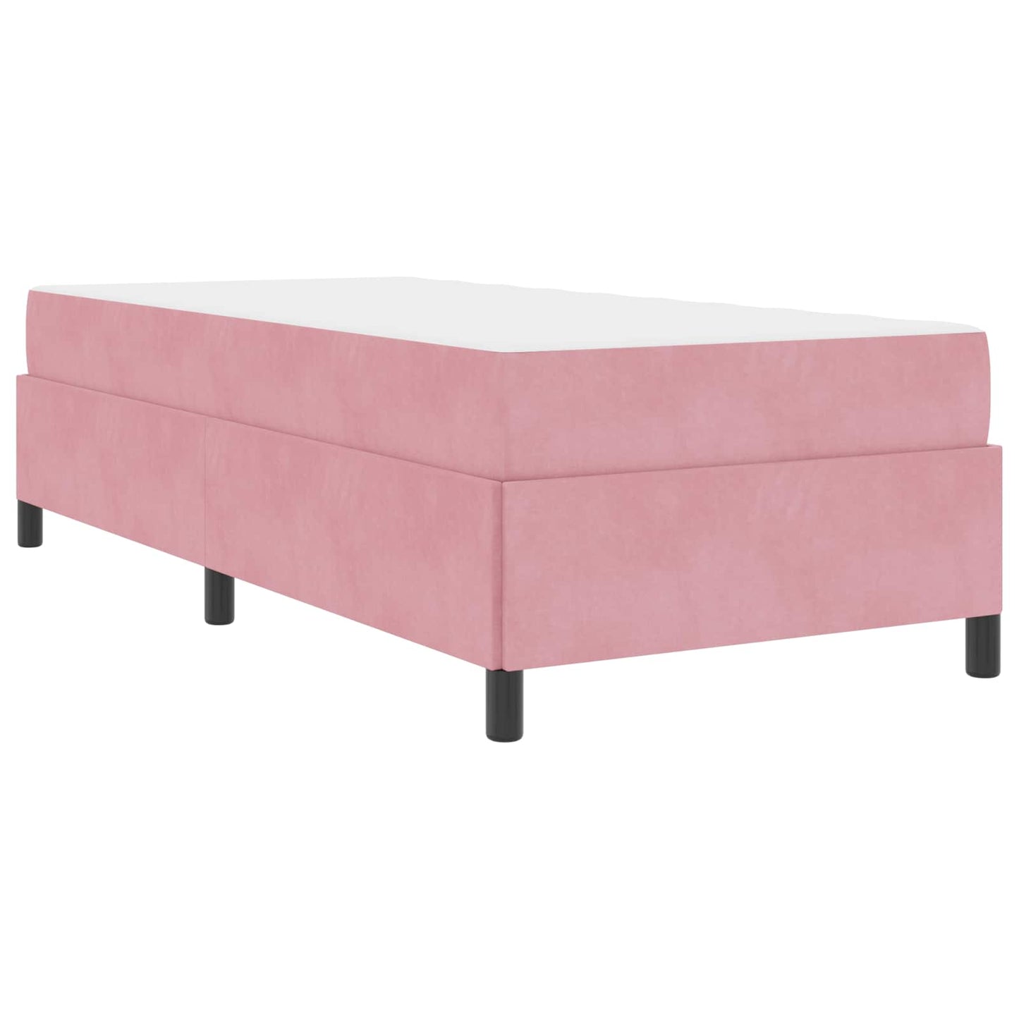 vidaXL Σκελετός Κρεβατιού με στρώμα Ροζ 90 x 190 cm ύφασμα