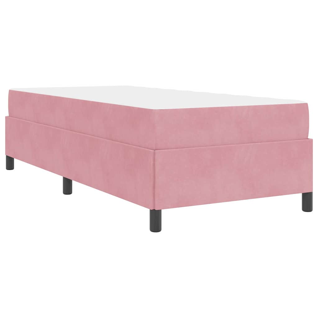 vidaXL Σκελετός Κρεβατιού με στρώμα Ροζ 90 x 190 cm ύφασμα