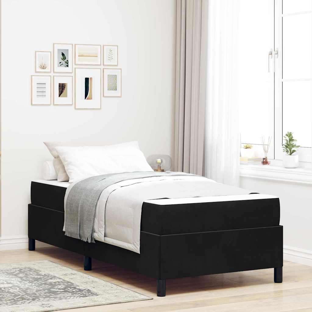 vidaXL Σκελετός Κρεβατιού με στρώμα Μαύρο 100 x 200 cm ύφασμα