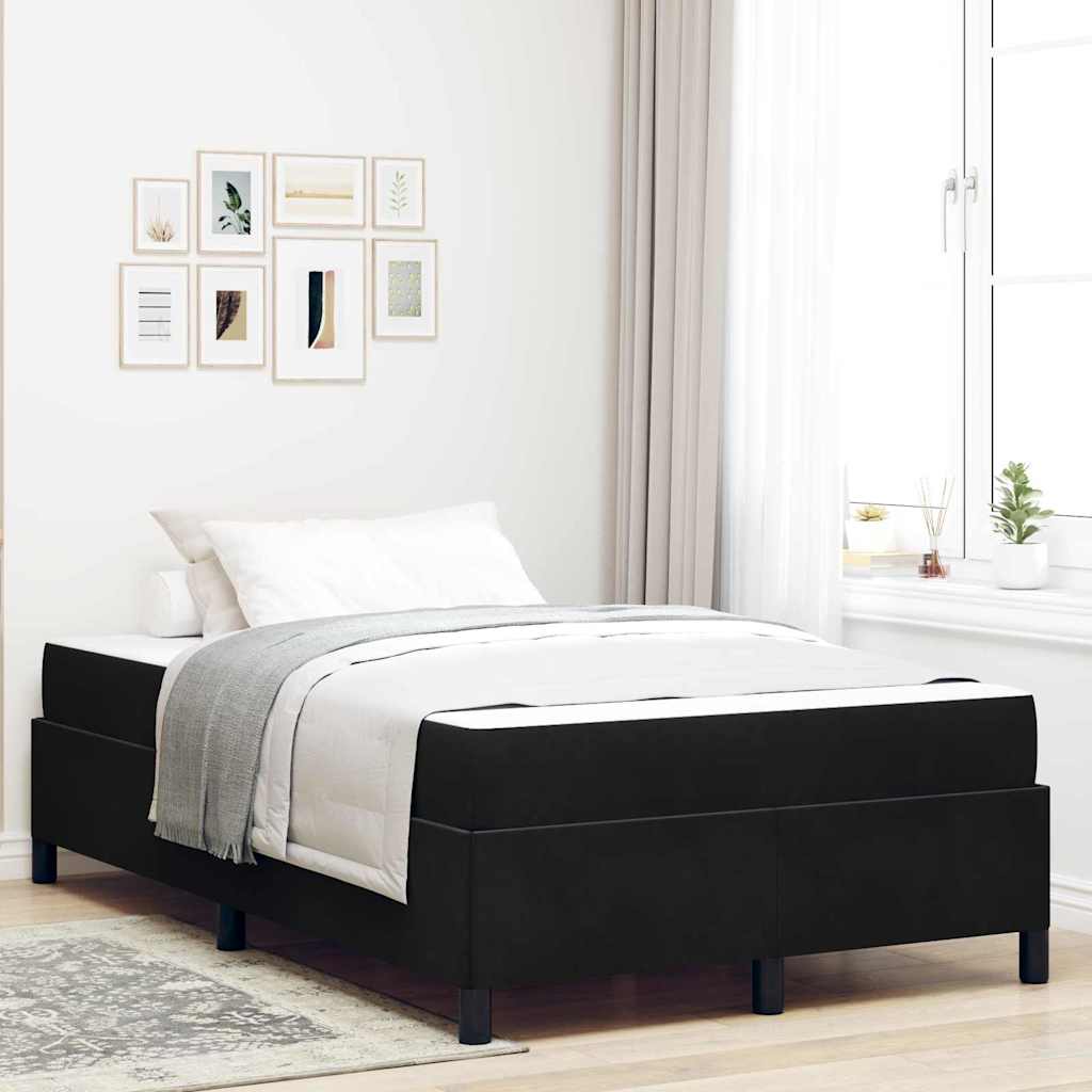 vidaXL Σκελετός Κρεβατιού με στρώμα Μαύρο 120 x 190 cm ύφασμα