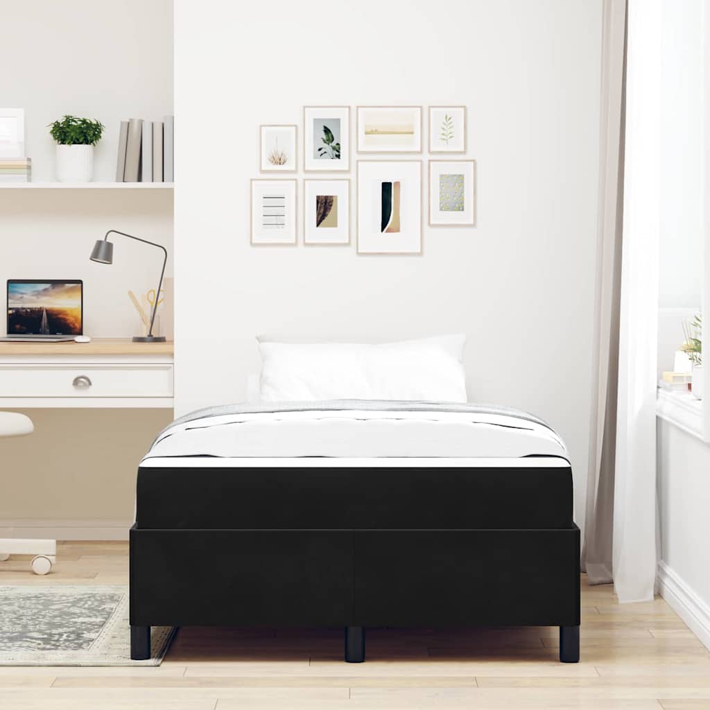 vidaXL Σκελετός Κρεβατιού με στρώμα Μαύρο 120 x 190 cm ύφασμα