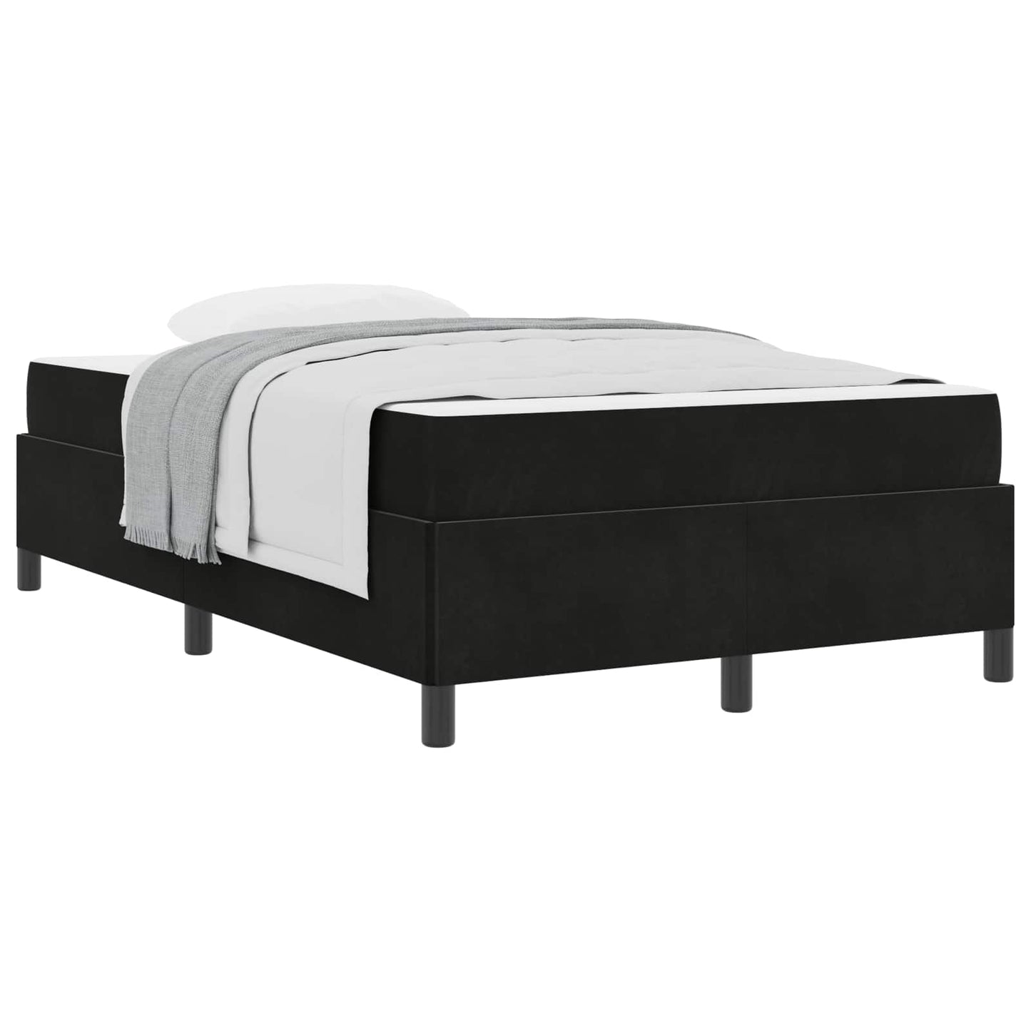 vidaXL Σκελετός Κρεβατιού με στρώμα Μαύρο 120 x 190 cm ύφασμα