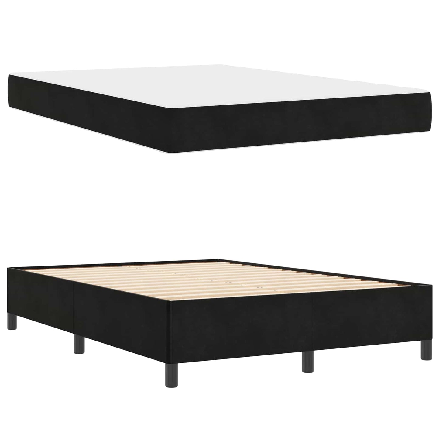 vidaXL Σκελετός Κρεβατιού με στρώμα Μαύρο 160 x 200 cm ύφασμα