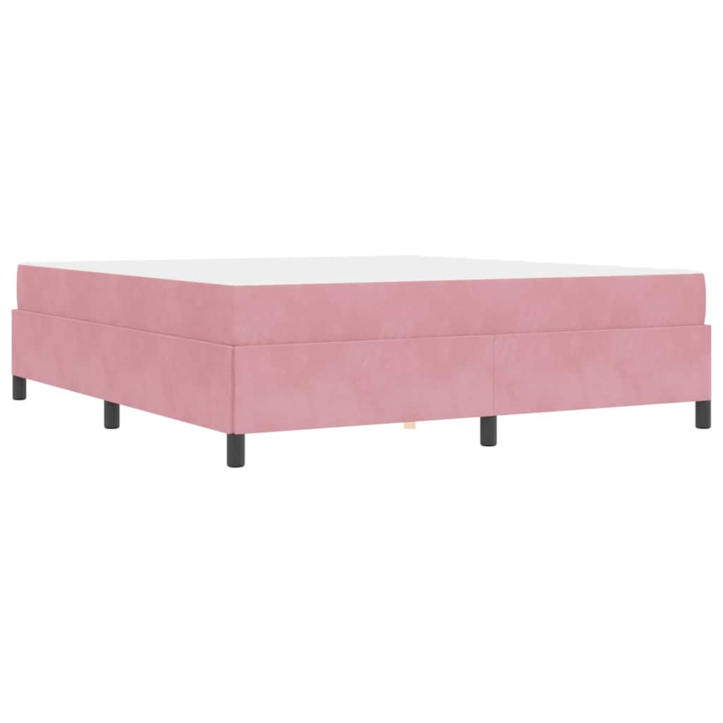 vidaXL Σκελετός Κρεβατιού με στρώμα Ροζ 180 x 200 cm ύφασμα