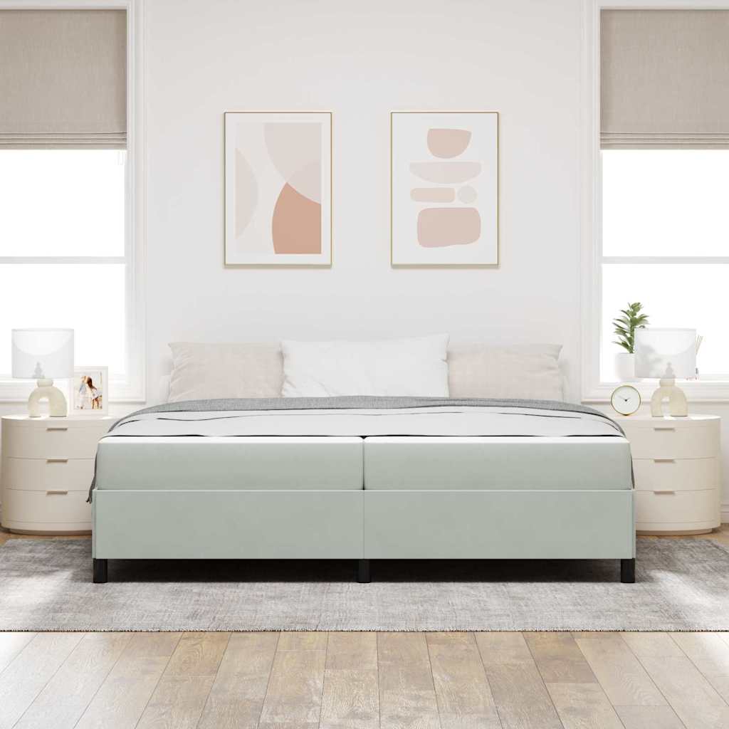 vidaXL Σκελετός Κρεβατιού Ανοιχτό γκρι 200 x 200 cm ύφασμα