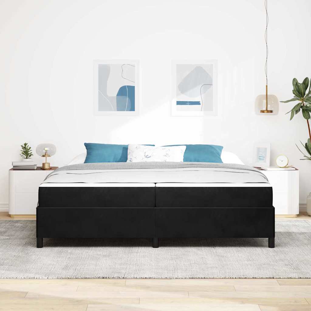 vidaXL Σκελετός Κρεβατιού με στρώμα Μαύρο 200 x 200 cm ύφασμα