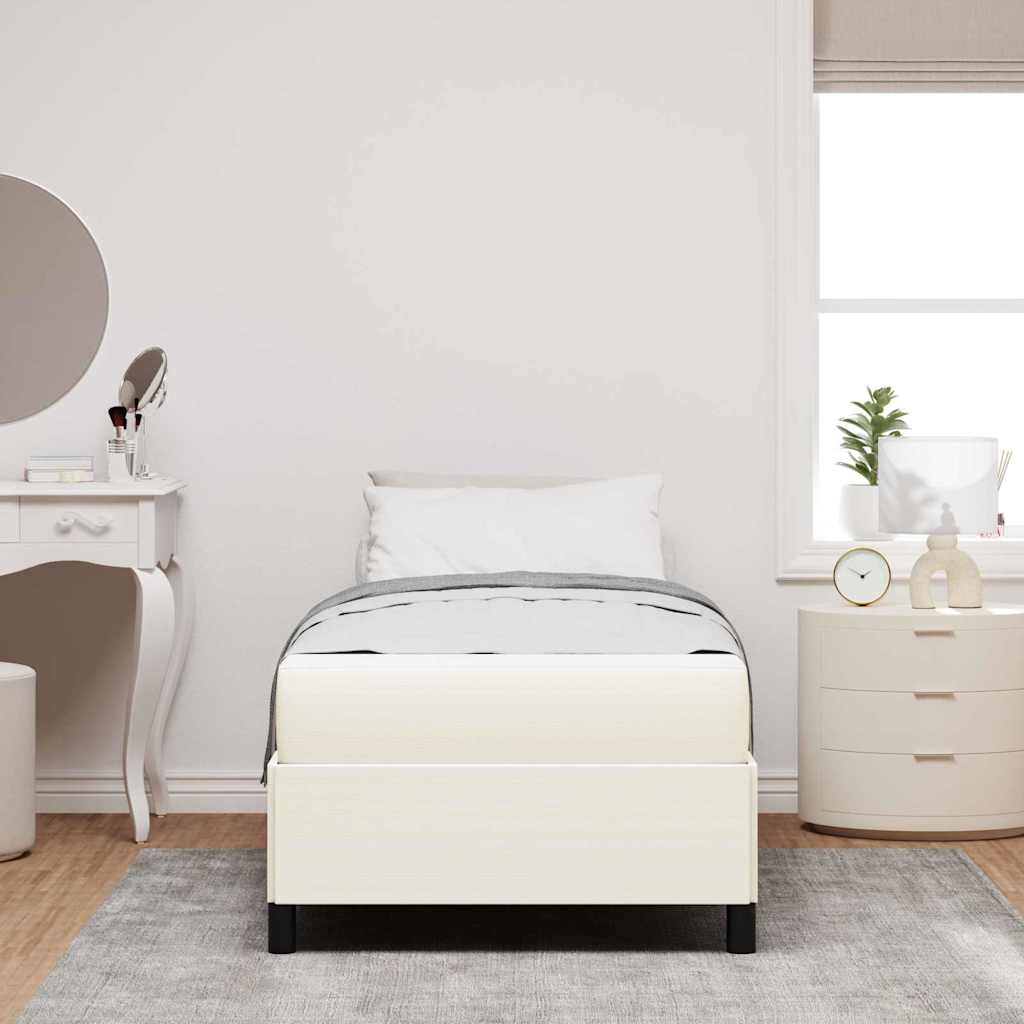 vidaXL Σκελετός Κρεβατιού με στρώμα Κρεμ 80 x 200 cm ύφασμα