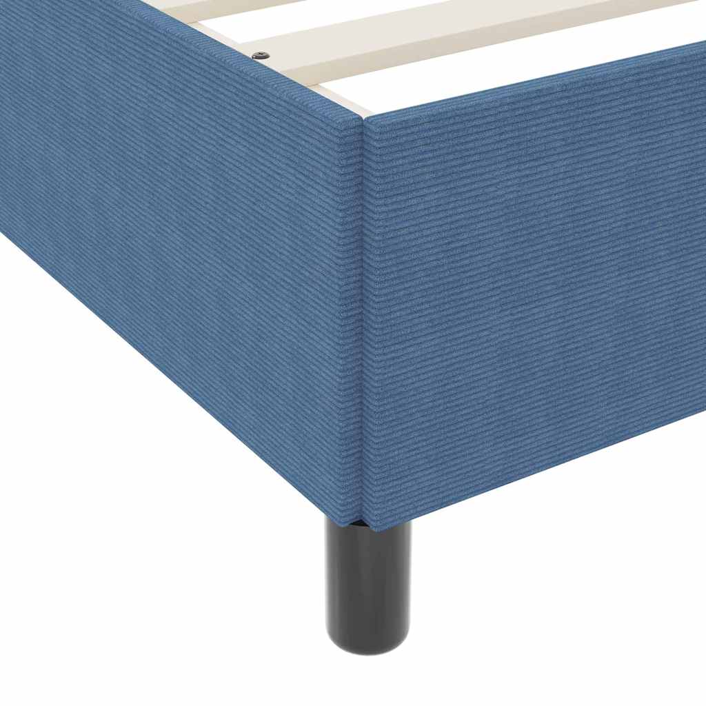 vidaXL Σκελετός Κρεβατιού με στρώμα Μπλε 90 x 190 cm ύφασμα