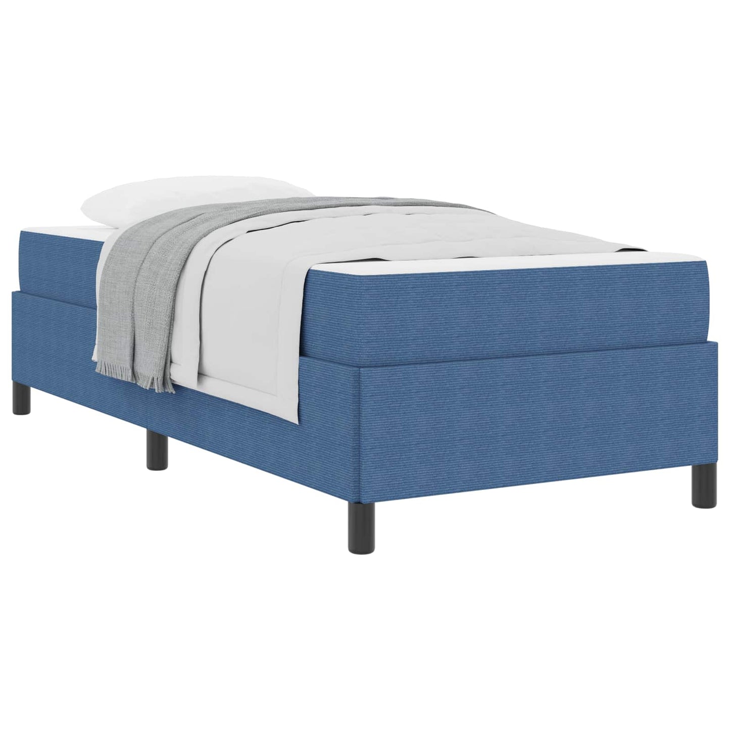 vidaXL Σκελετός Κρεβατιού με στρώμα Μπλε 90 x 190 cm ύφασμα