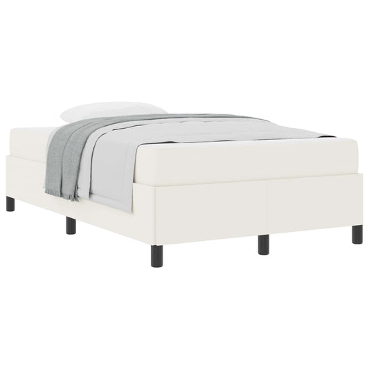 vidaXL Σκελετός Κρεβατιού με στρώμα Κρεμ 120 x 190 cm ύφασμα