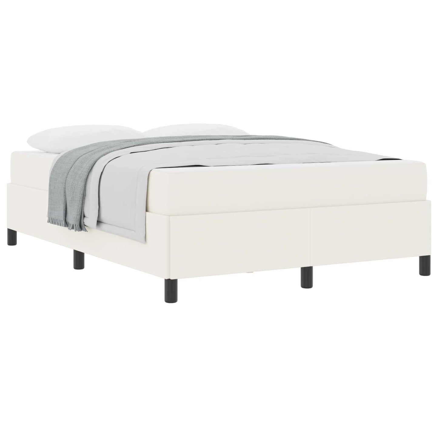 vidaXL Σκελετός Κρεβατιού με στρώμα Κρεμ 160 x 200 cm ύφασμα