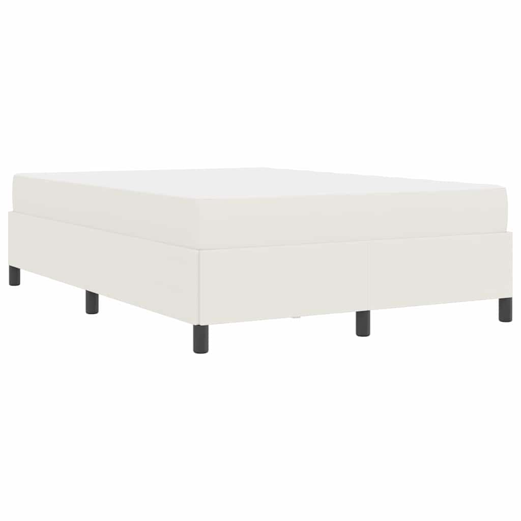 vidaXL Σκελετός Κρεβατιού με στρώμα Κρεμ 160 x 200 cm ύφασμα