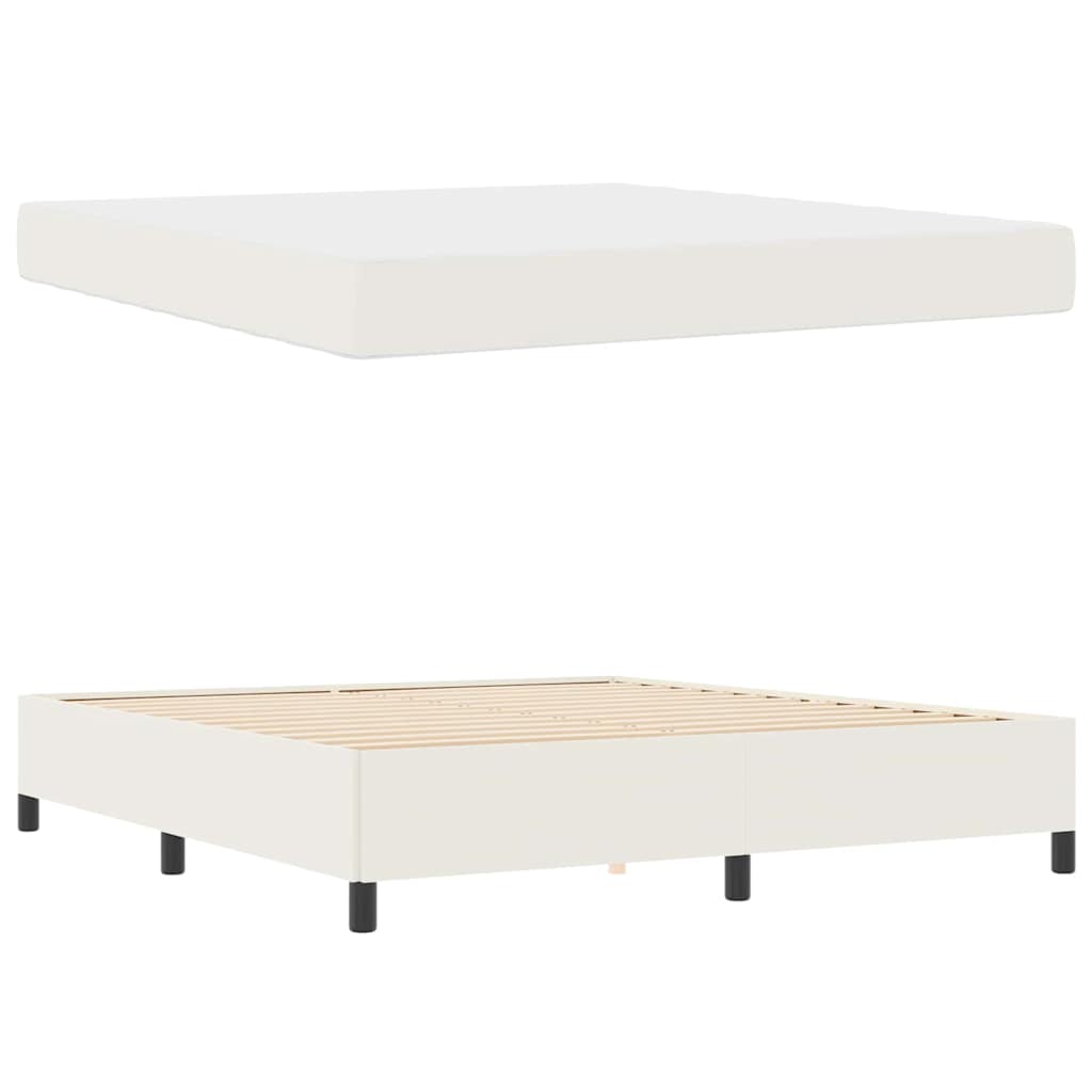 vidaXL Σκελετός Κρεβατιού με στρώμα Κρεμ 180 x 200 cm ύφασμα