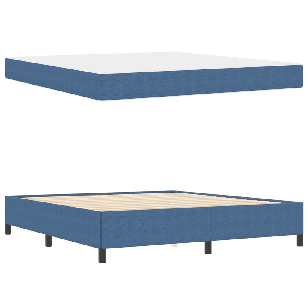 vidaXL Σκελετός Κρεβατιού με στρώμα Μπλε 180 x 200 cm ύφασμα