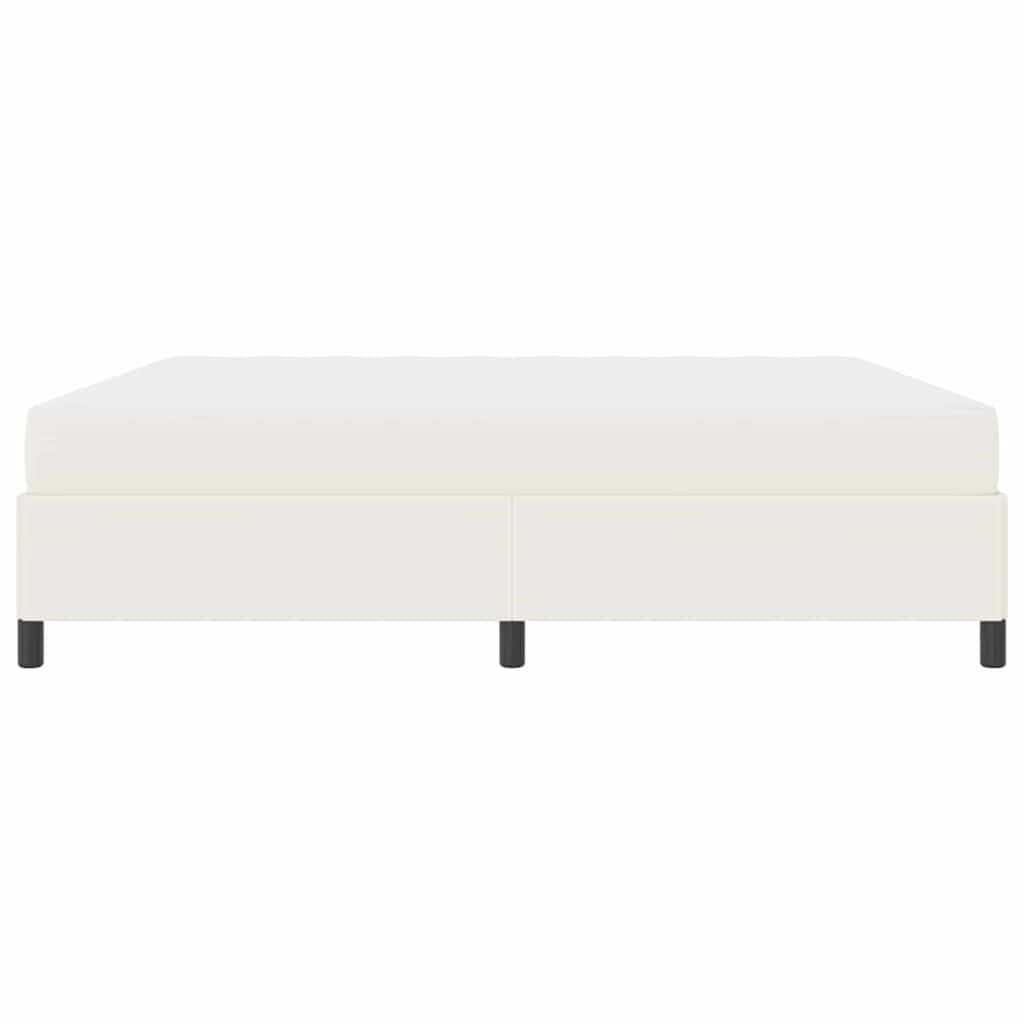vidaXL Σκελετός Κρεβατιού με στρώμα Κρεμ 200 x 200 cm ύφασμα