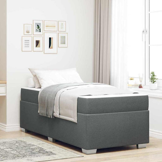 vidaXL Σκελετός Κρεβατιού Σκούρο γκρι 90 x 190 cm ύφασμα