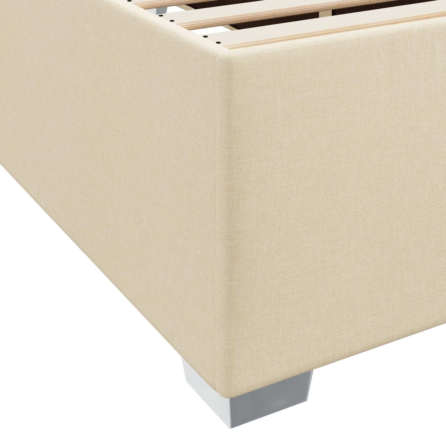vidaXL Σκελετός Κρεβατιού με στρώμα Κρεμ 90 x 190 cm ύφασμα