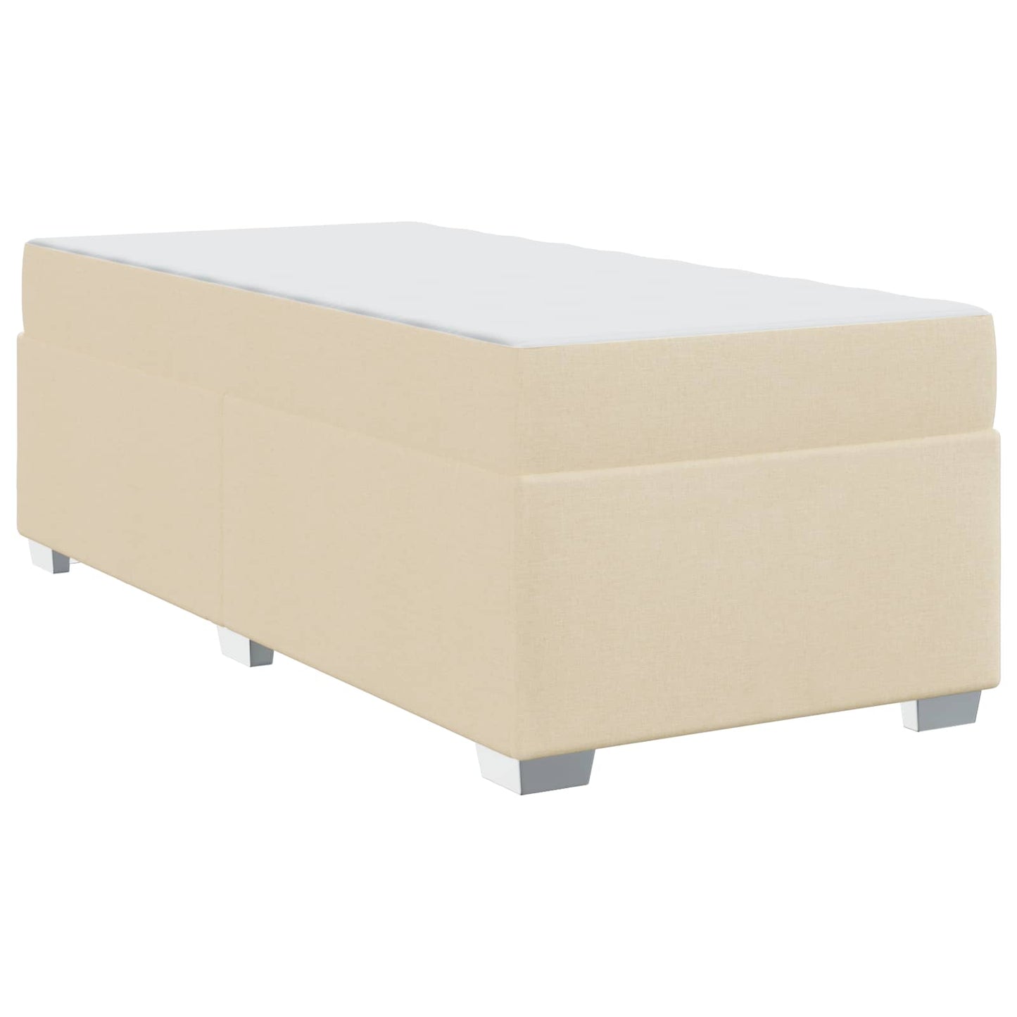 vidaXL Σκελετός Κρεβατιού με στρώμα Κρεμ 90 x 190 cm ύφασμα