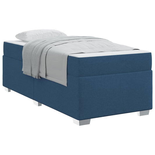 vidaXL Σκελετός Κρεβατιού με στρώμα Μπλε 90 x 190 cm ύφασμα