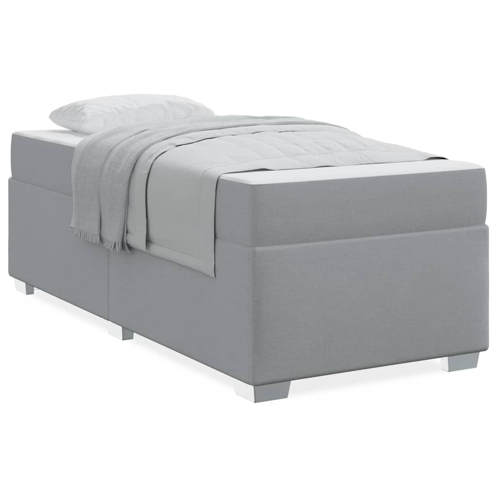 vidaXL Σκελετός Κρεβατιού Ανοιχτό γκρι 90 x 200 cm ύφασμα