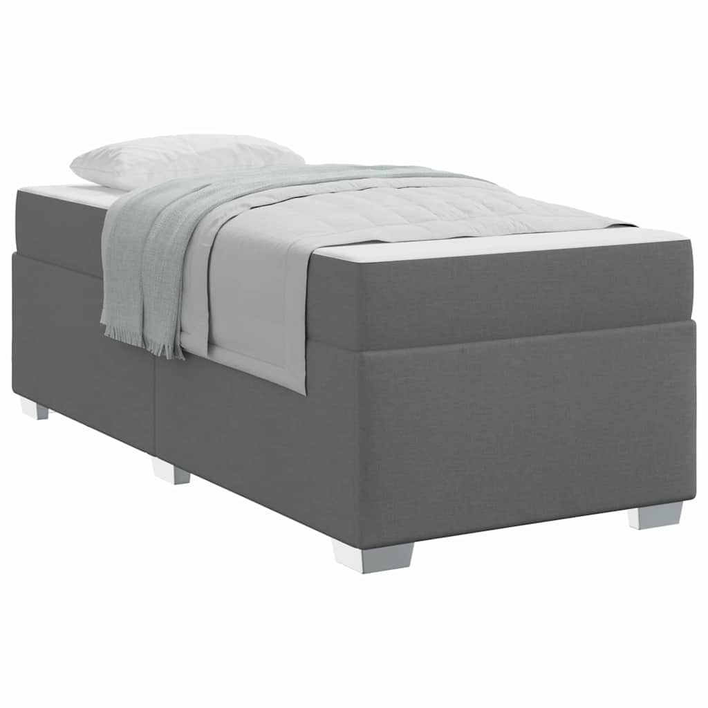 vidaXL Σκελετός Κρεβατιού Σκούρο γκρι 90 x 200 cm ύφασμα