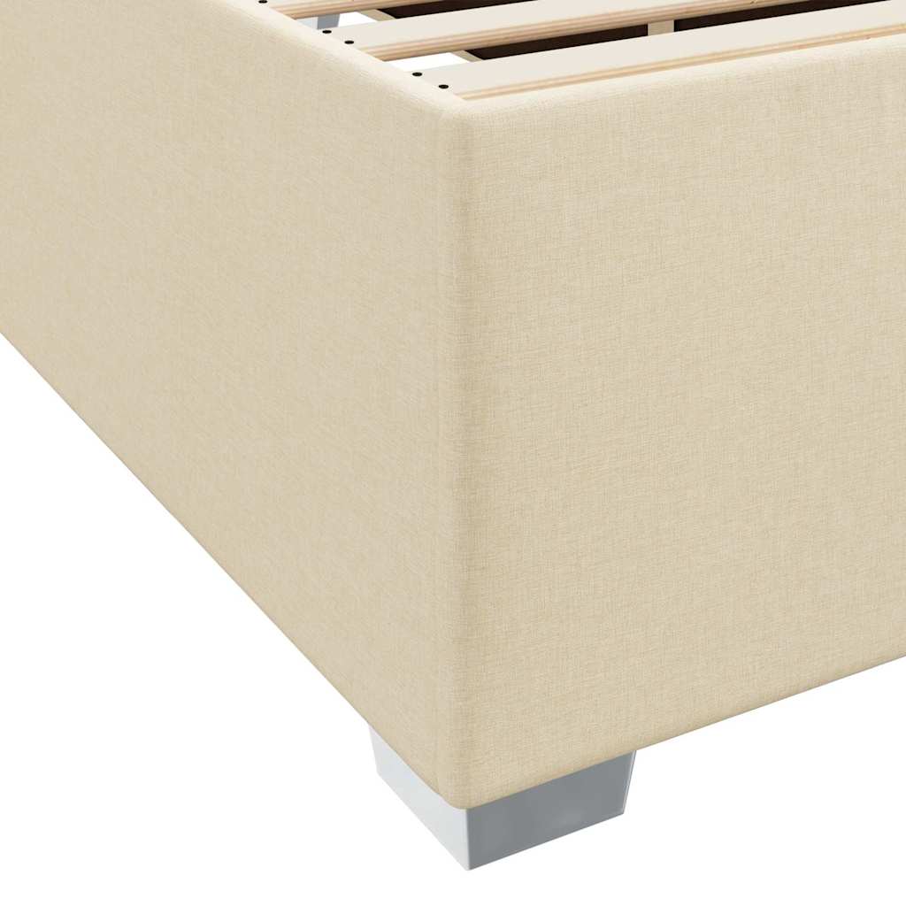 vidaXL Σκελετός Κρεβατιού με στρώμα Κρεμ 90 x 200 cm ύφασμα