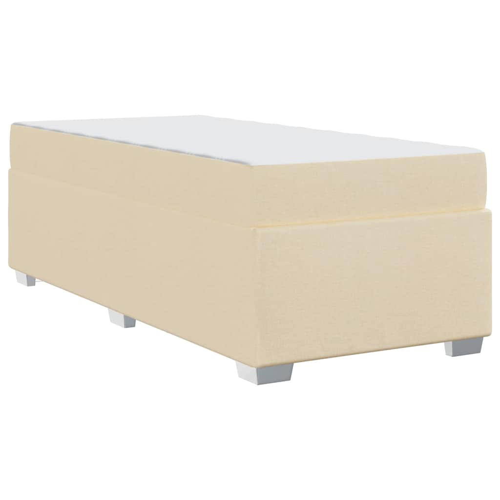 vidaXL Σκελετός Κρεβατιού με στρώμα Κρεμ 90 x 200 cm ύφασμα