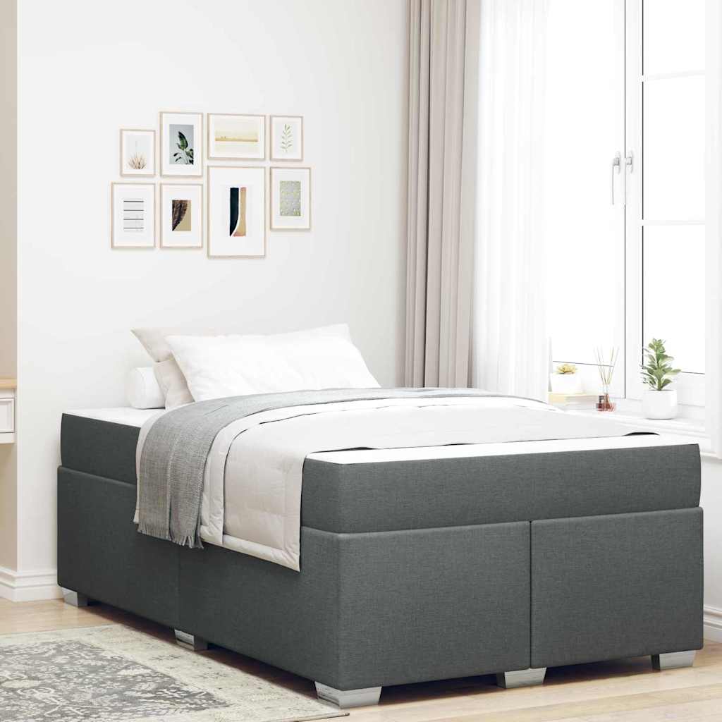 vidaXL Σκελετός Κρεβατιού Σκούρο γκρι 120 x 190 cm ύφασμα