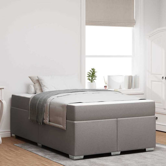 vidaXL Σκελετός Κρεβατιού με στρώμα Taupe 120 x 190 cm ύφασμα