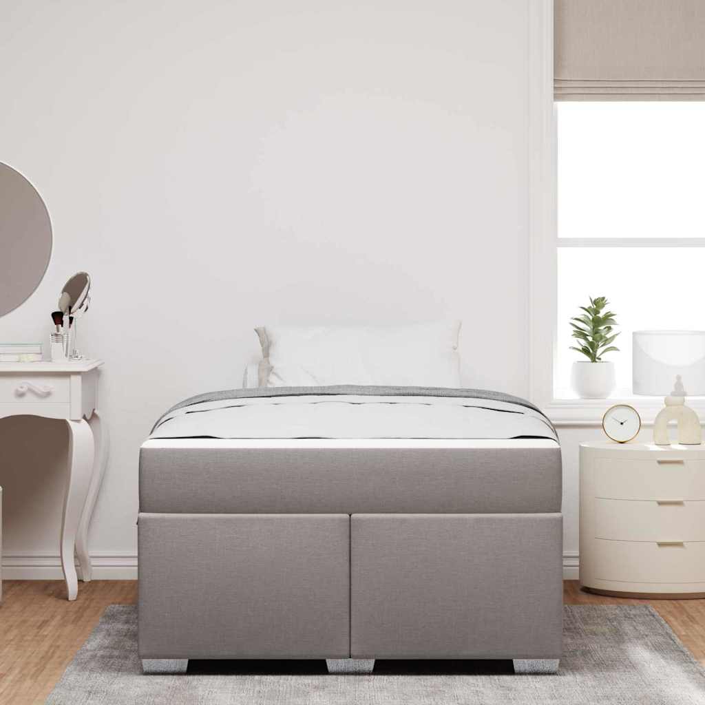 vidaXL Σκελετός Κρεβατιού με στρώμα Taupe 120 x 190 cm ύφασμα