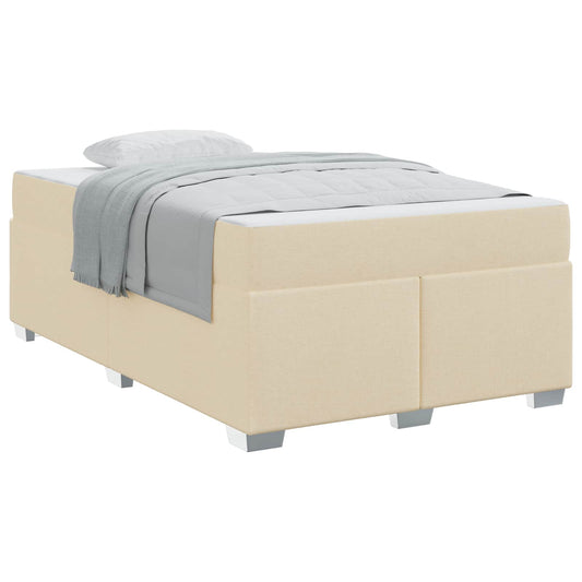 vidaXL Σκελετός Κρεβατιού με στρώμα Κρεμ 120 x 190 cm ύφασμα