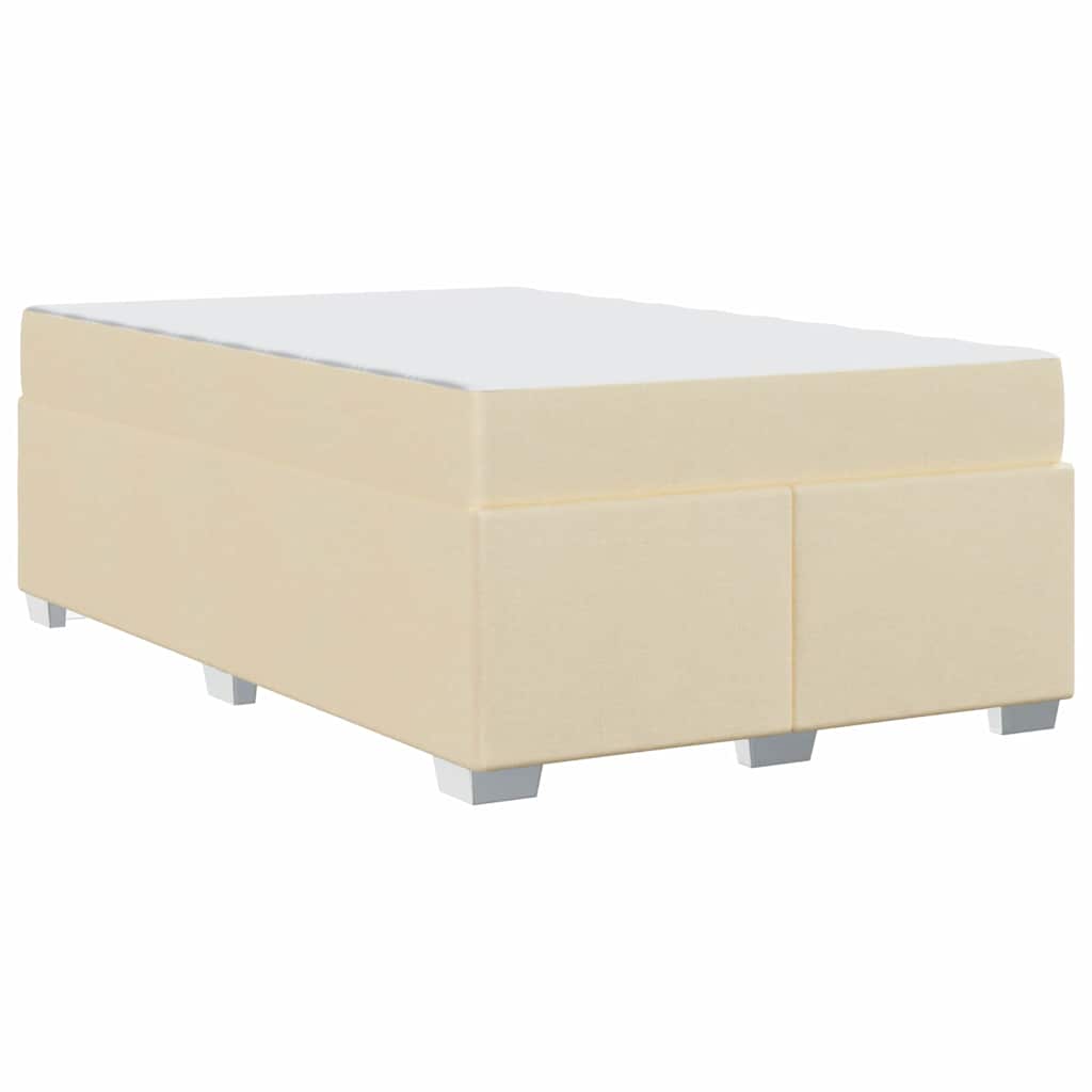 vidaXL Σκελετός Κρεβατιού με στρώμα Κρεμ 120 x 190 cm ύφασμα