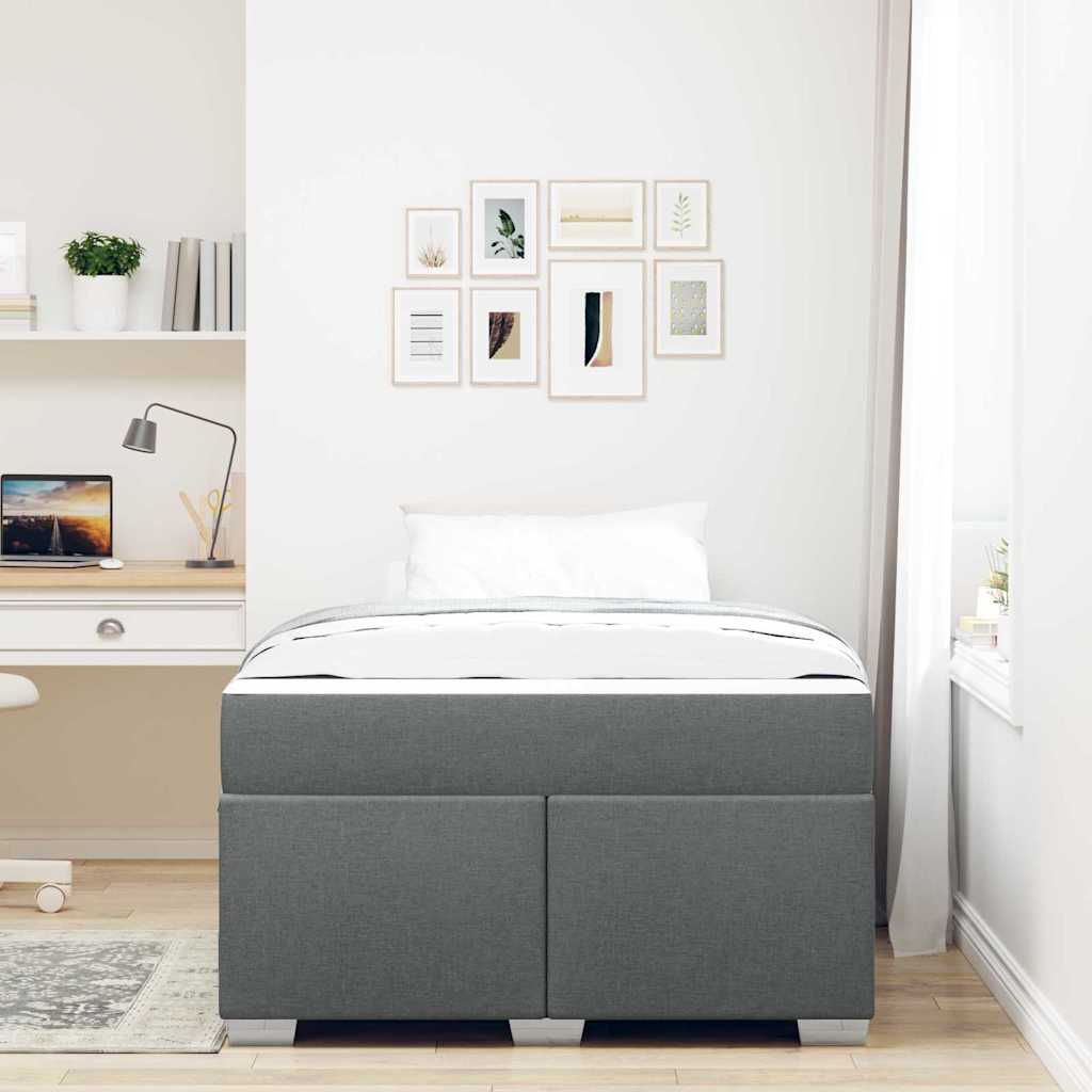 vidaXL Σκελετός Κρεβατιού Σκούρο γκρι 120 x 200 cm ύφασμα