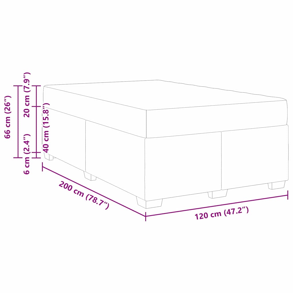 vidaXL Σκελετός Κρεβατιού Μαύρο 120 x 200 cm ύφασμα