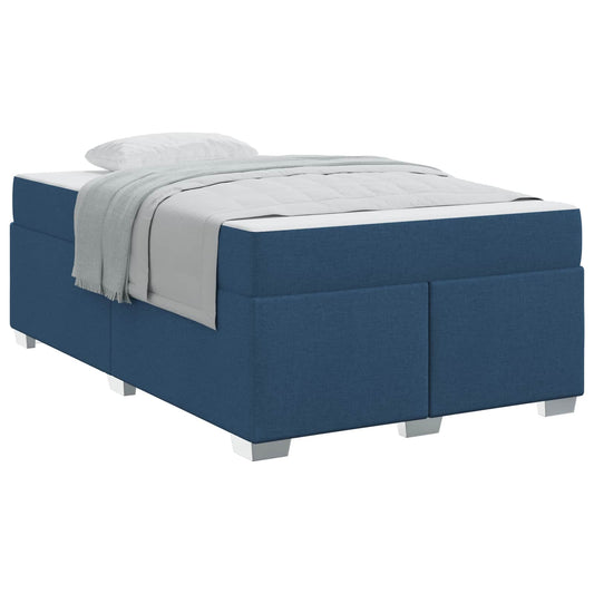 vidaXL Σκελετός Κρεβατιού με στρώμα Μπλε 120 x 200 cm ύφασμα