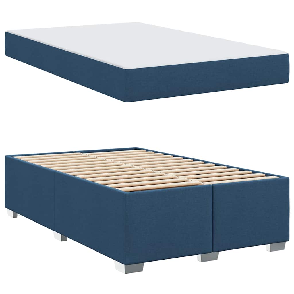 vidaXL Σκελετός Κρεβατιού με στρώμα Μπλε 120 x 200 cm ύφασμα