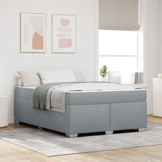 vidaXL Σκελετός Κρεβατιού Ανοιχτό γκρι 140 x 200 cm ύφασμα