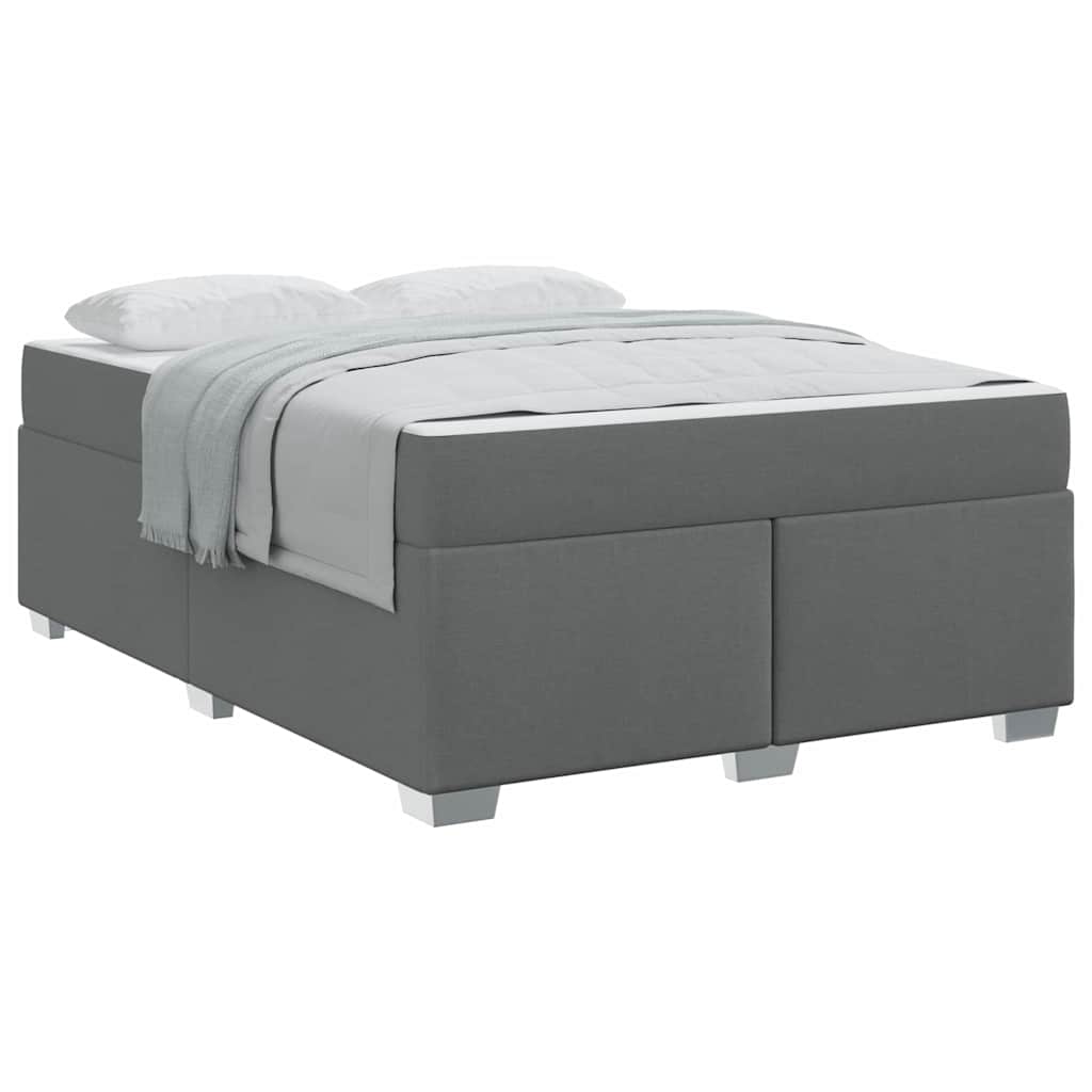 vidaXL Σκελετός Κρεβατιού Σκούρο γκρι 140 x 200 cm ύφασμα