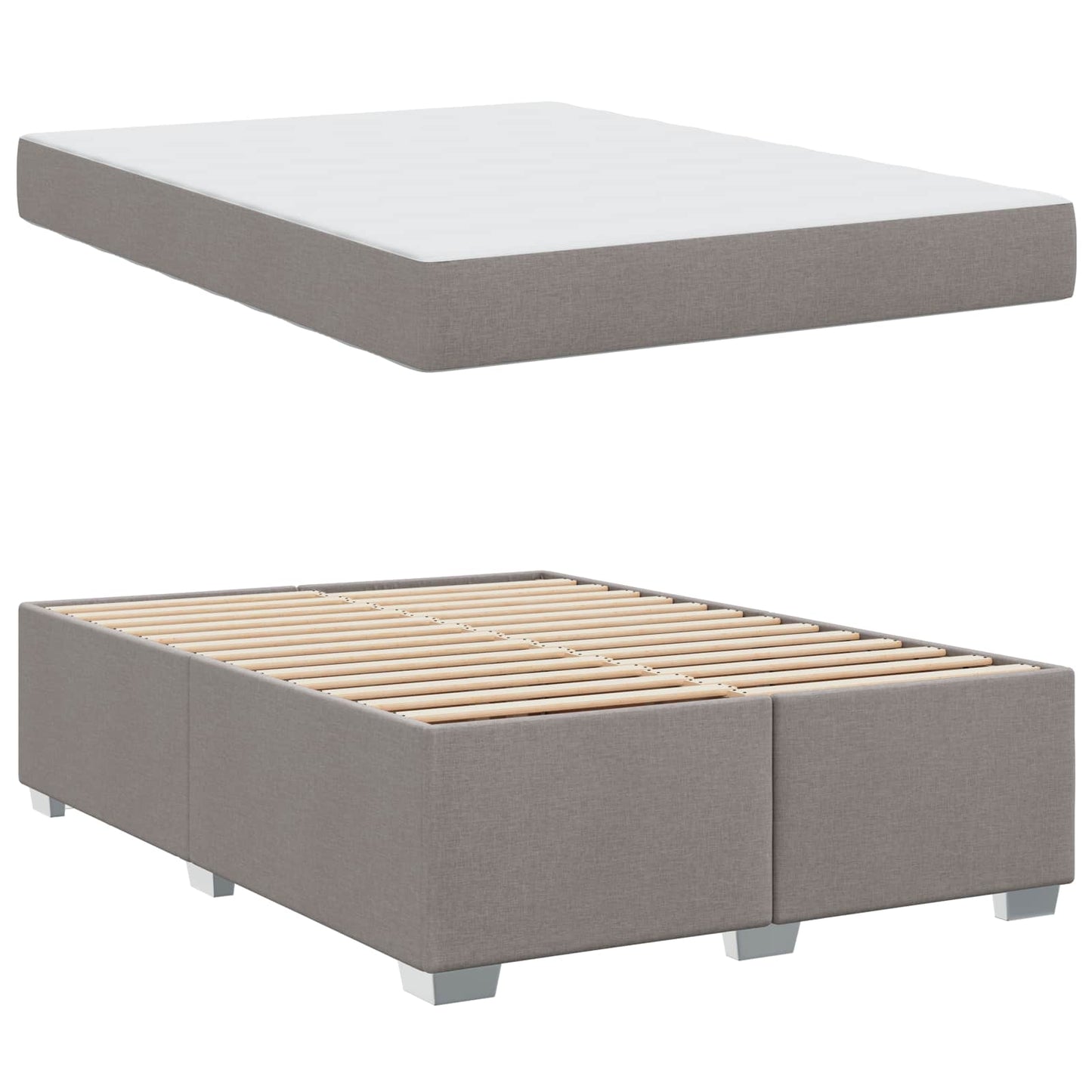vidaXL Σκελετός Κρεβατιού με στρώμα Taupe 140 x 200 cm ύφασμα