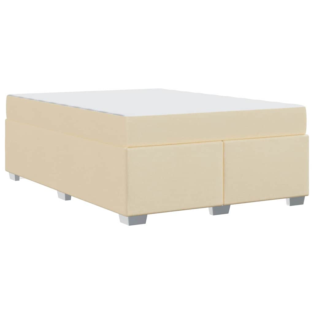 vidaXL Σκελετός Κρεβατιού με στρώμα Κρεμ 140 x 200 cm ύφασμα