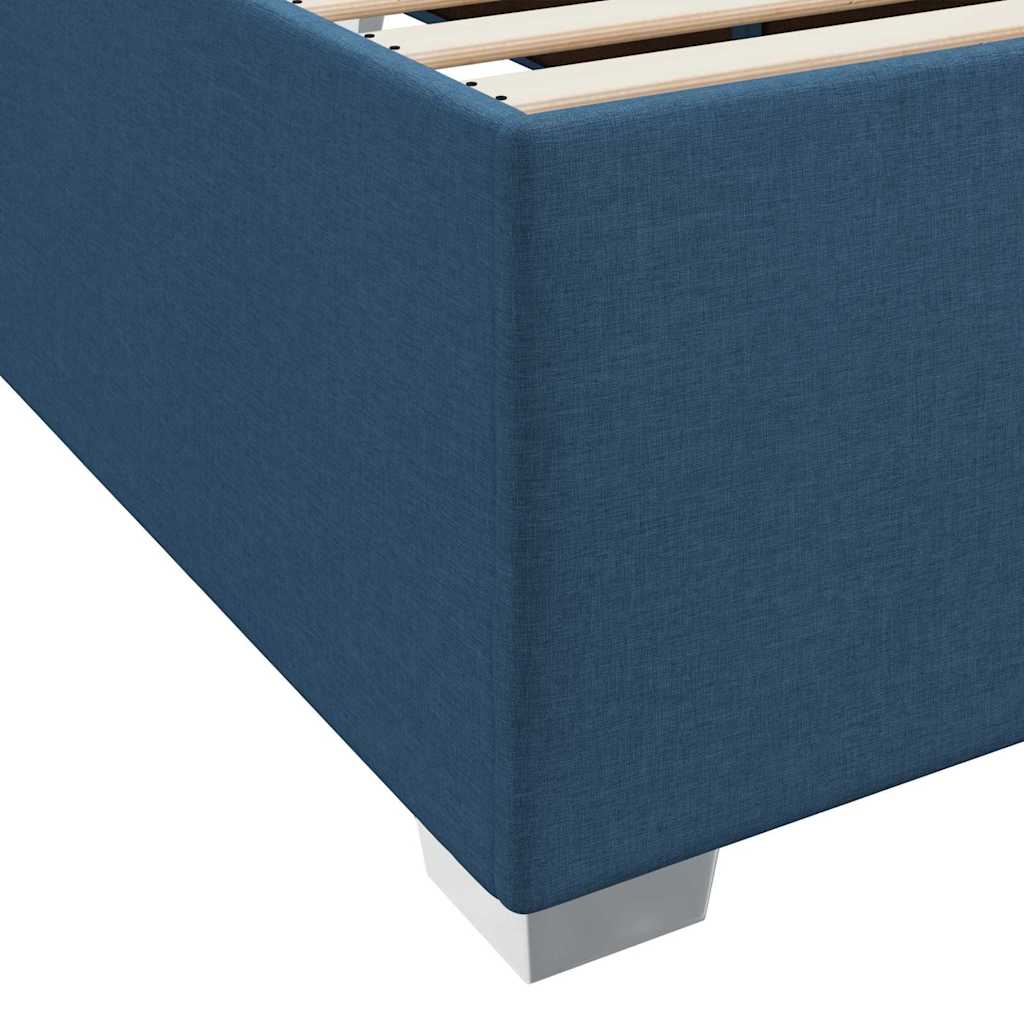 vidaXL Σκελετός Κρεβατιού με στρώμα Μπλε 140 x 200 cm ύφασμα