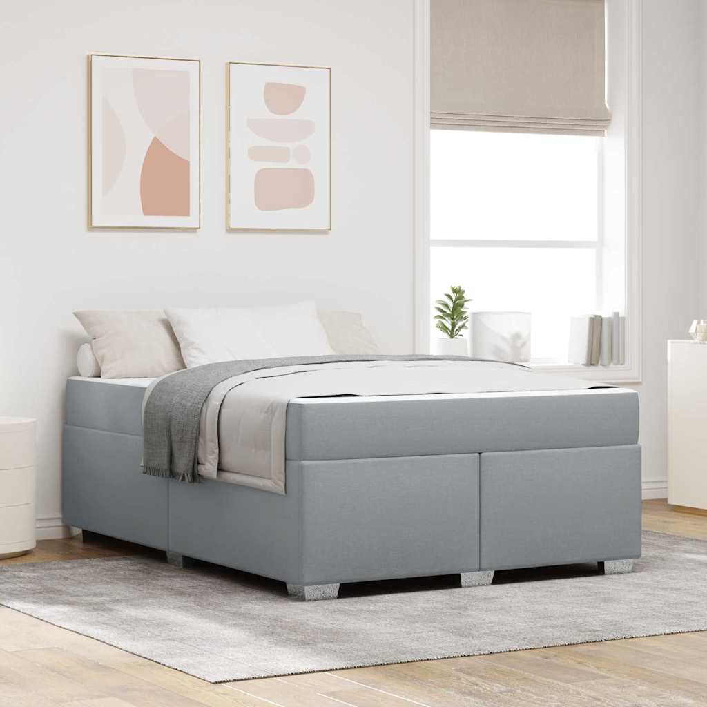vidaXL Σκελετός Κρεβατιού Ανοιχτό γκρι 160 x 200 cm ύφασμα