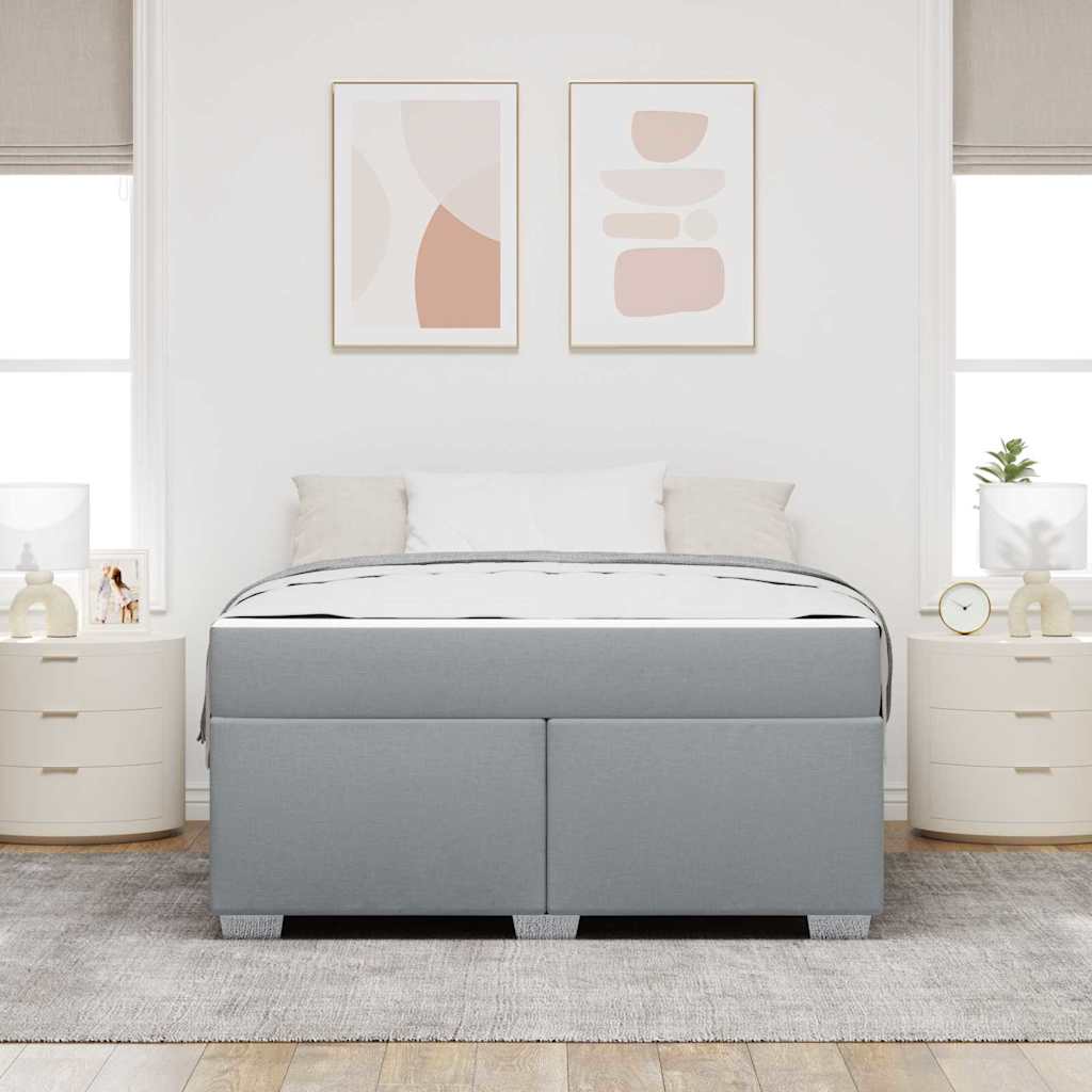 vidaXL Σκελετός Κρεβατιού Ανοιχτό γκρι 160 x 200 cm ύφασμα