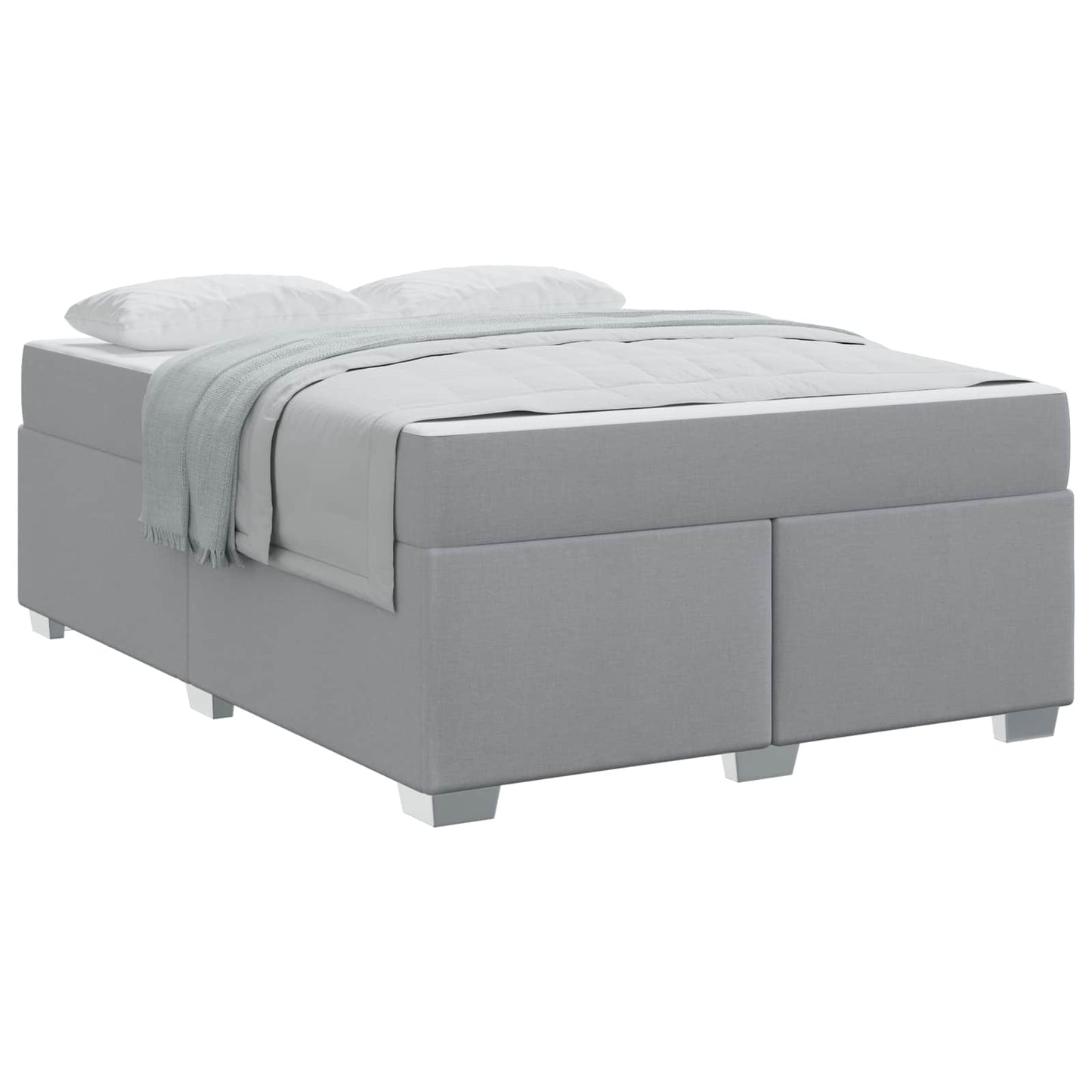 vidaXL Σκελετός Κρεβατιού Ανοιχτό γκρι 160 x 200 cm ύφασμα