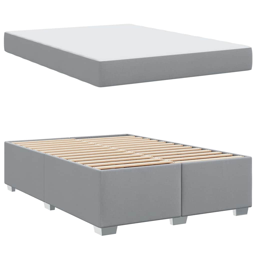 vidaXL Σκελετός Κρεβατιού Ανοιχτό γκρι 160 x 200 cm ύφασμα